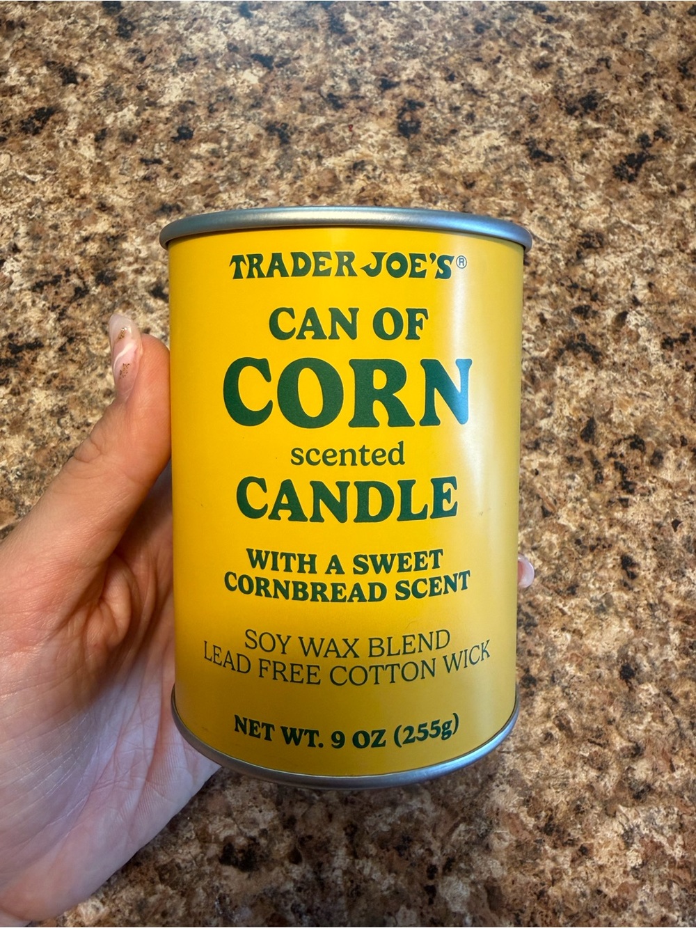 Trader Joe's Can of Corn Scented Candle - Yellow